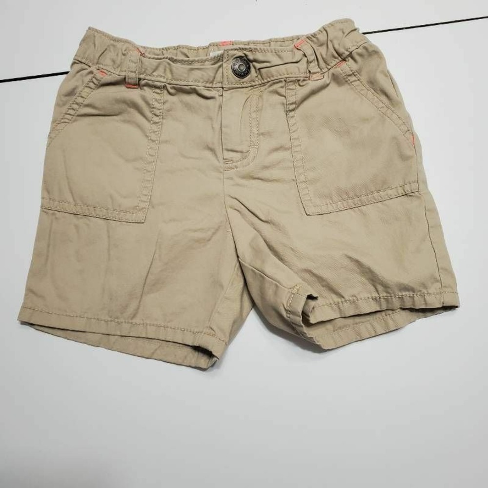 Cat & Jack Girls Bermuda Shorts Beige Flat Front Slash Pockets XS 4/5